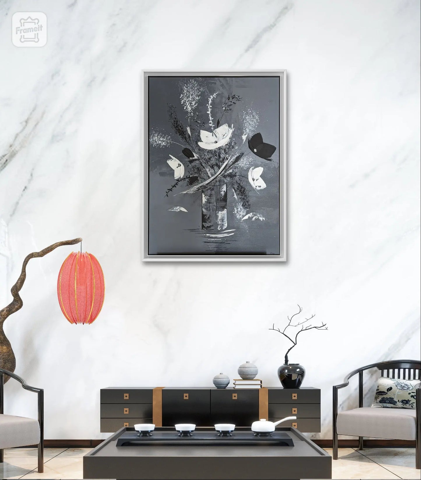Coquelicots en noir et blanc - Ma boutique VIP